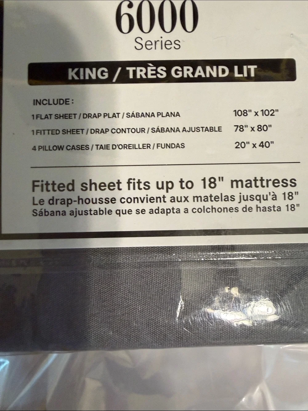 Dyed King Bed Sheet Set - Gray (6-Piece)